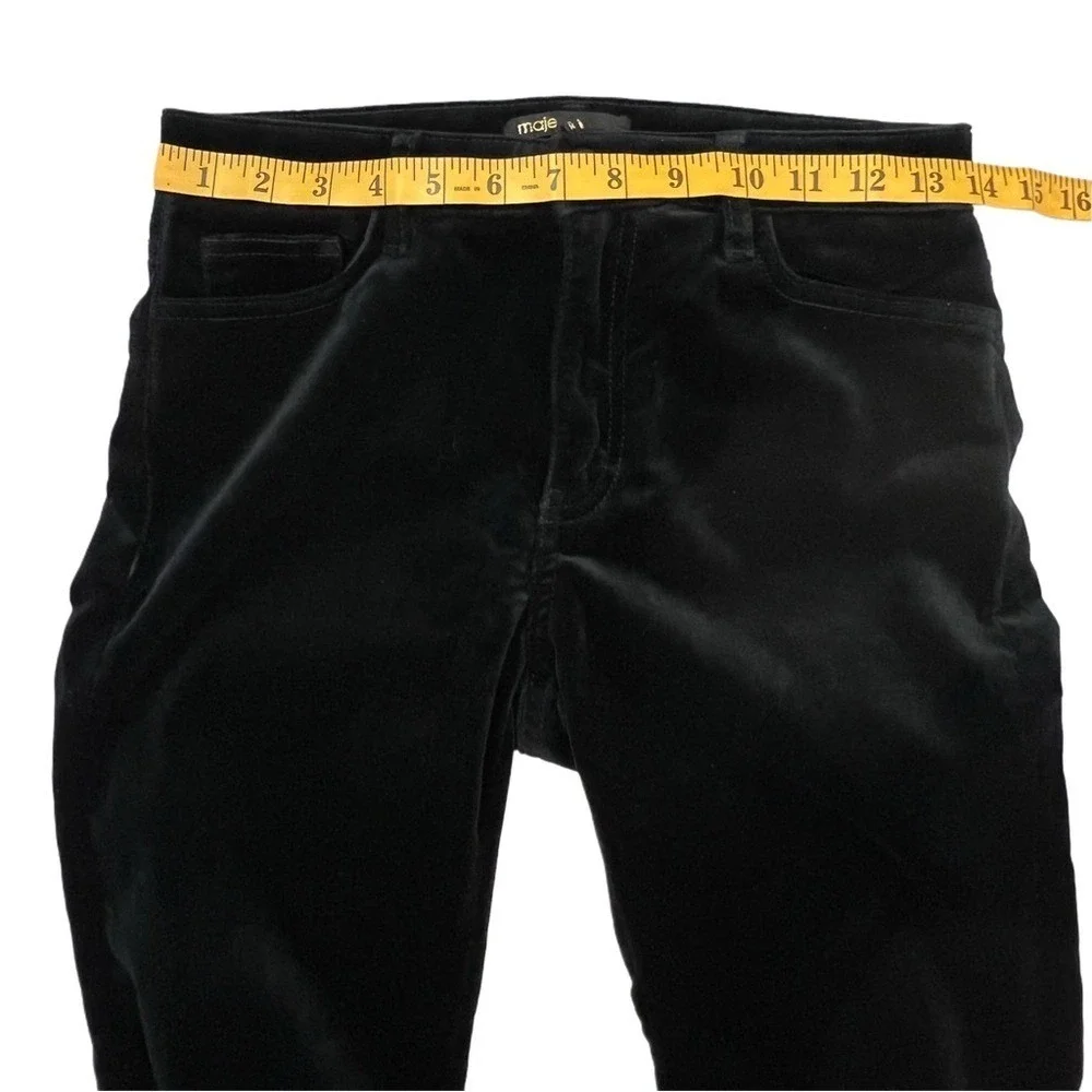 Maje Velvet Black Trousers Pants Jeans 34 XS‎ Grunge Old Money Classic Basic